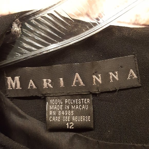MariAnna Dress w/ attached Bolero Jacket Midi Career Black Size 12 - Picture 6 of 11